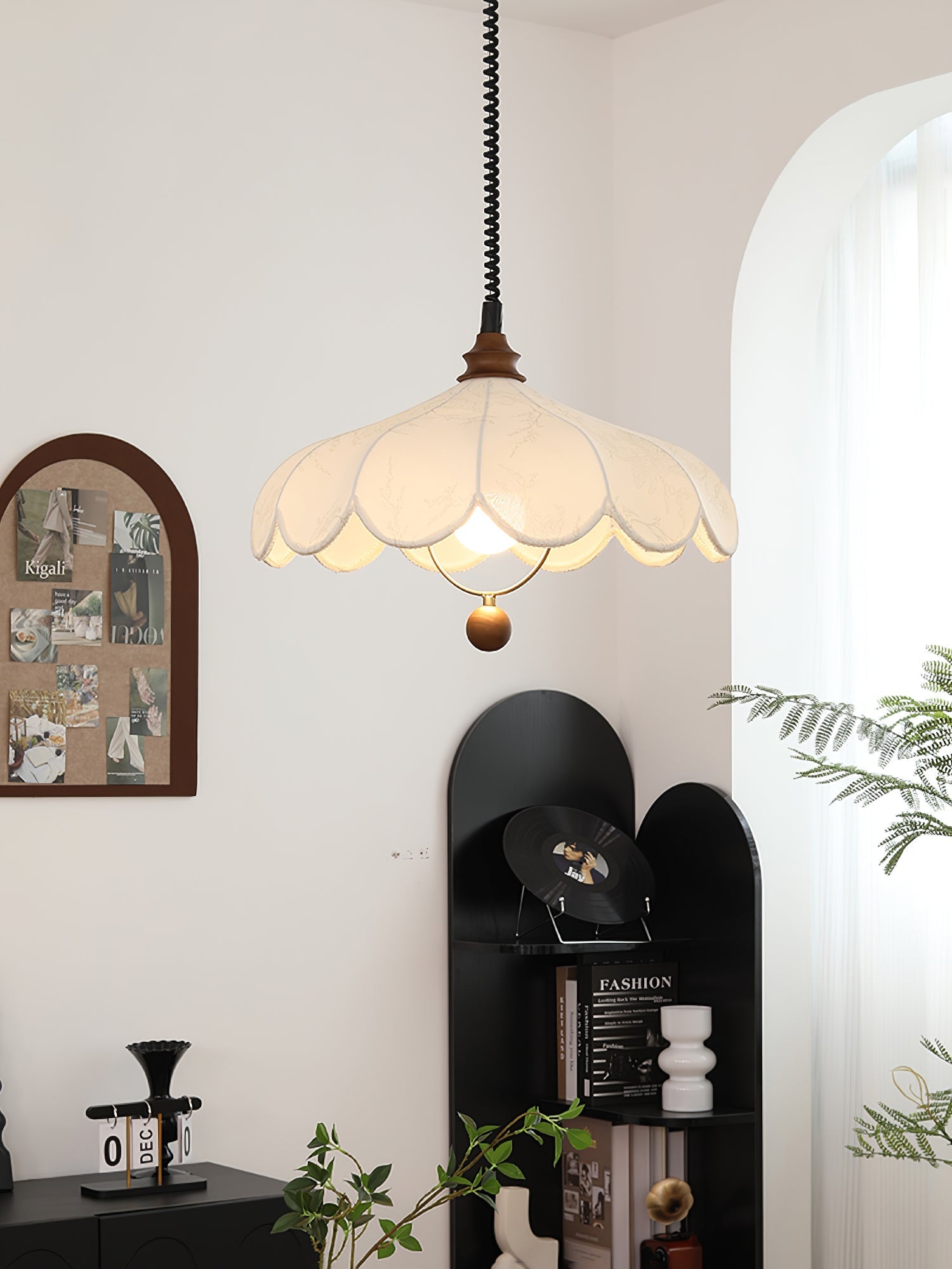 Solarn Suspension Lampe en Tissu et Bois - Neutralighting