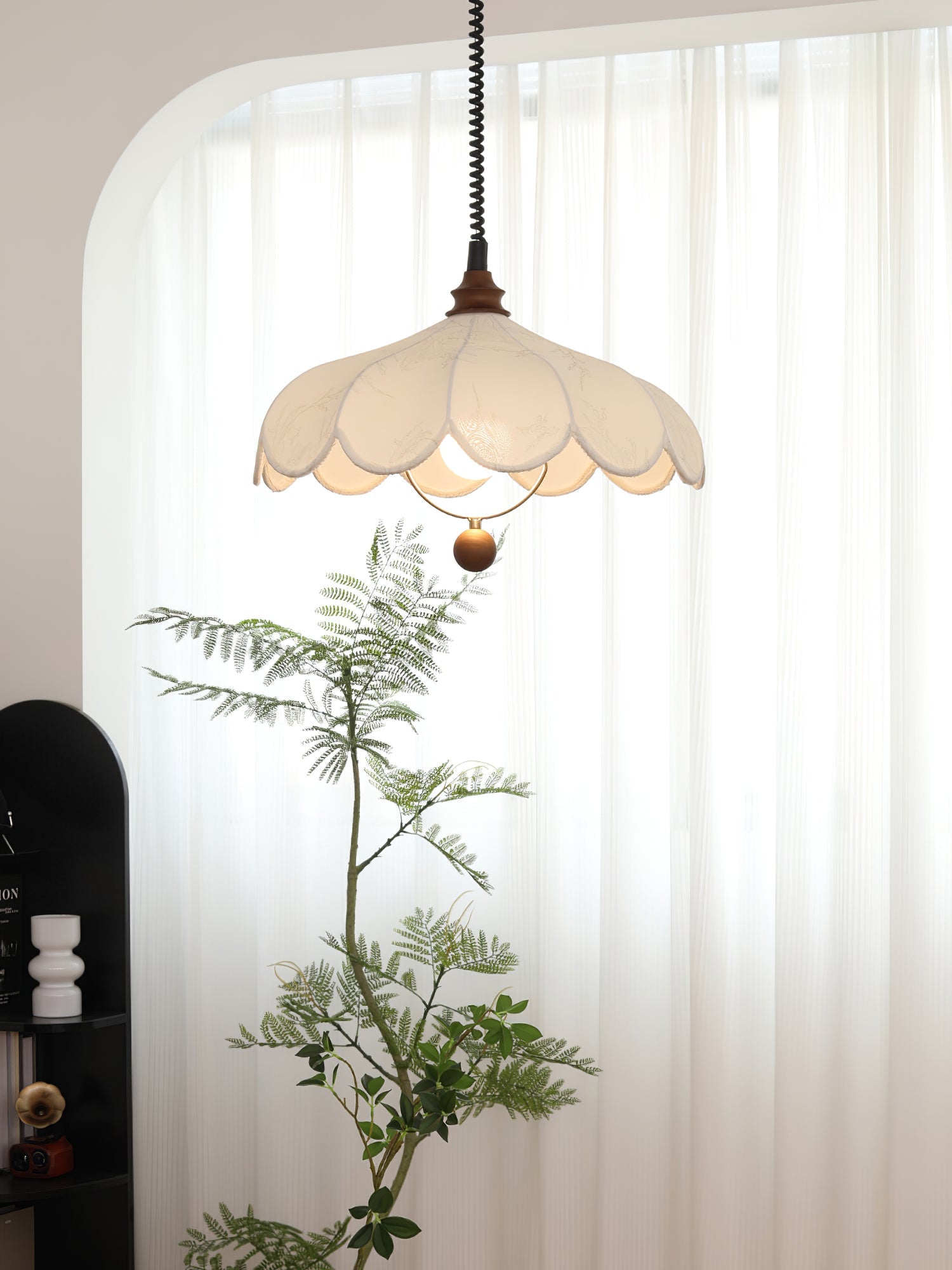 Solarn Suspension Lampe en Tissu et Bois - Neutralighting