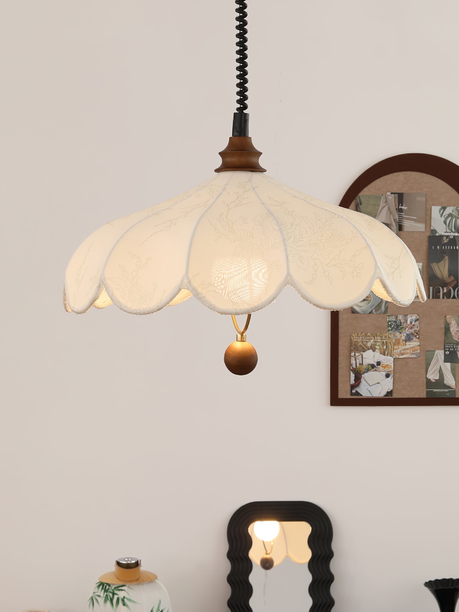 Solarn Suspension Lampe en Tissu et Bois - Neutralighting