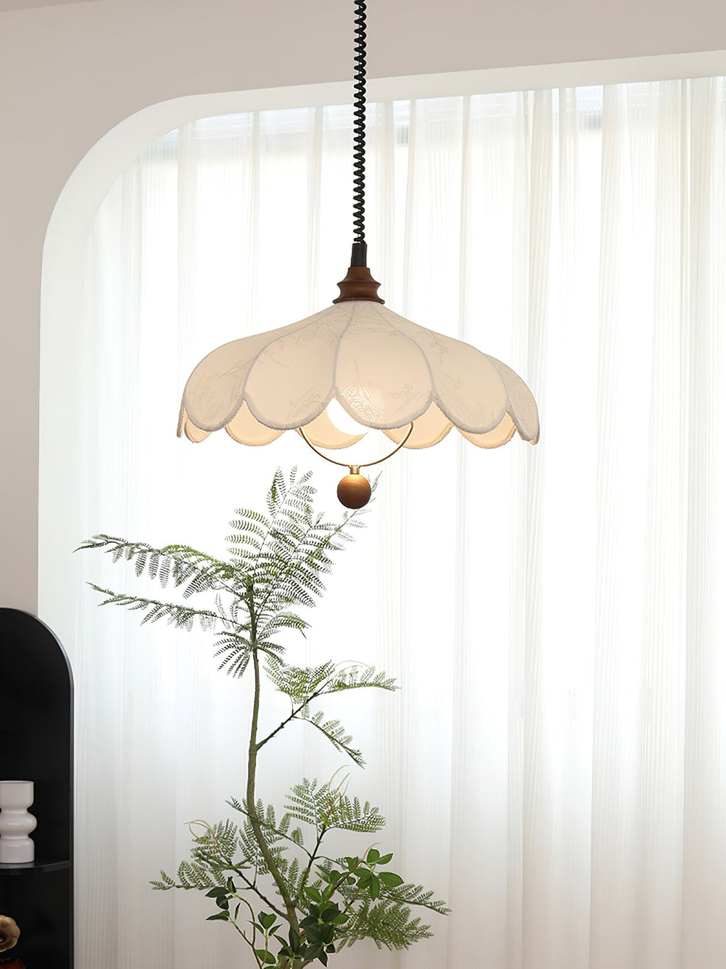 Solarn Suspension Lampe en Tissu et Bois - Neutralighting