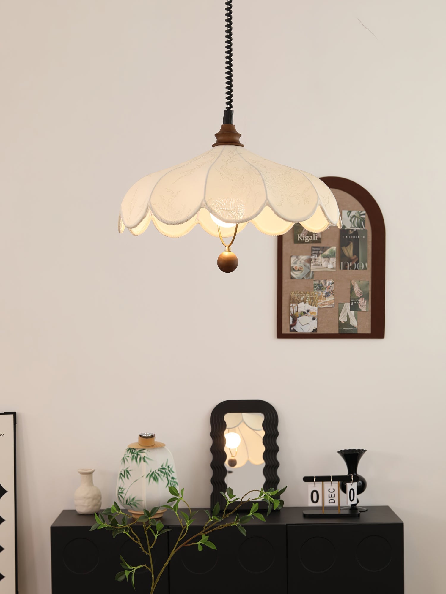 Solarn Suspension Lampe en Tissu et Bois - Neutralighting