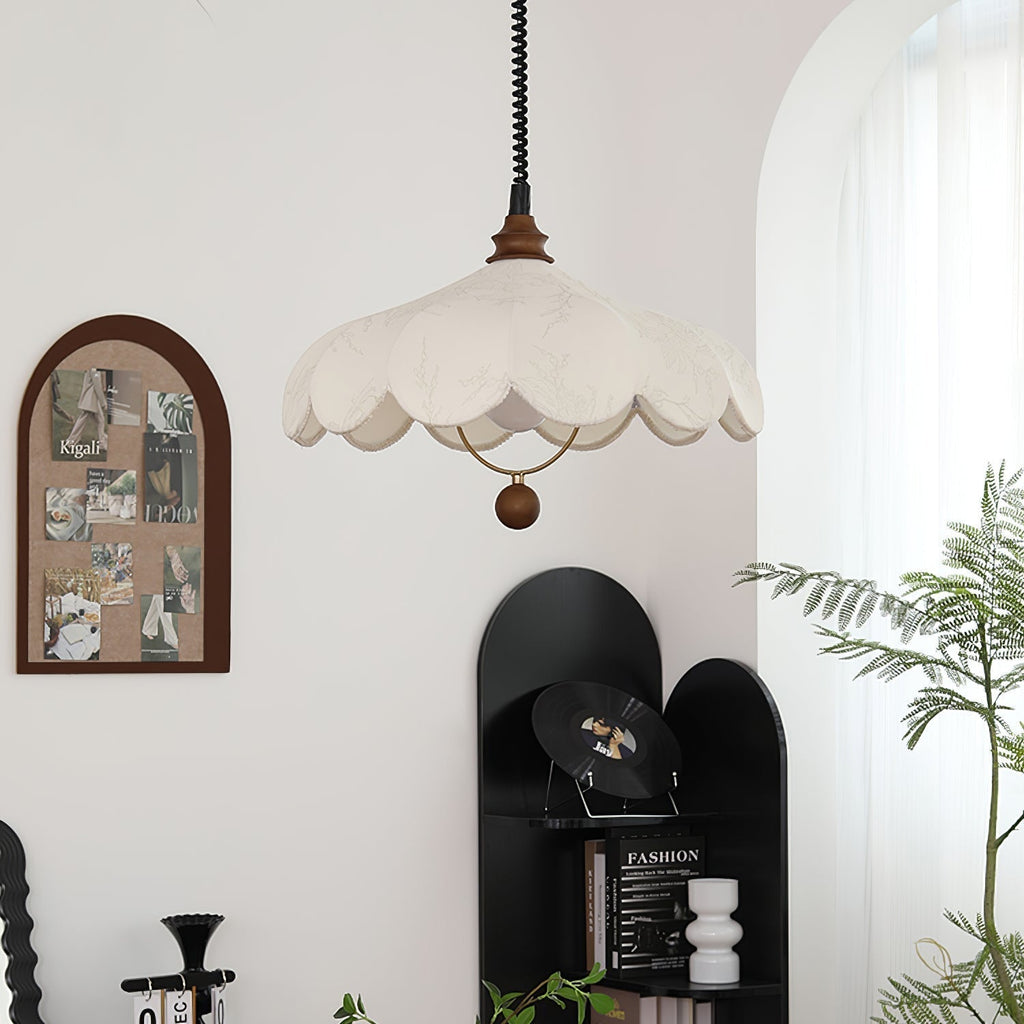 Solarn Suspension Lampe en Tissu et Bois - Neutralighting