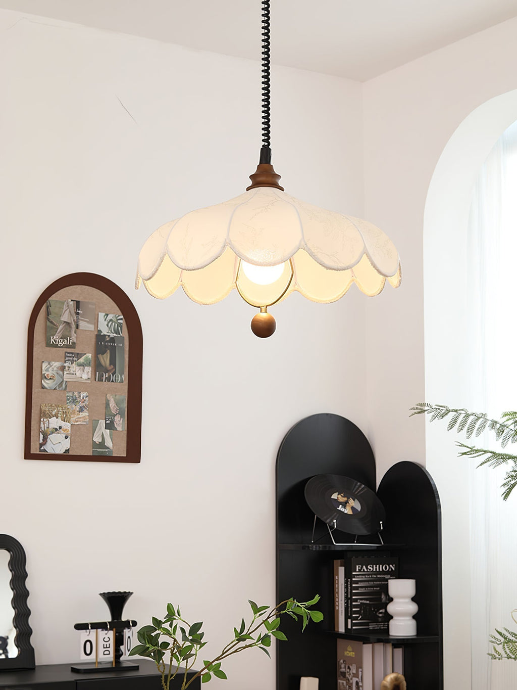Solarn Suspension Lampe en Tissu et Bois - Neutralighting