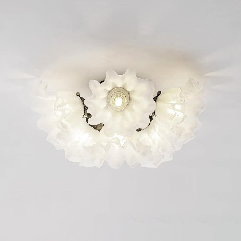 Plafonnier Pétale Nuances Ondulé Verre Floraison Élégant Floral - Neutralighting