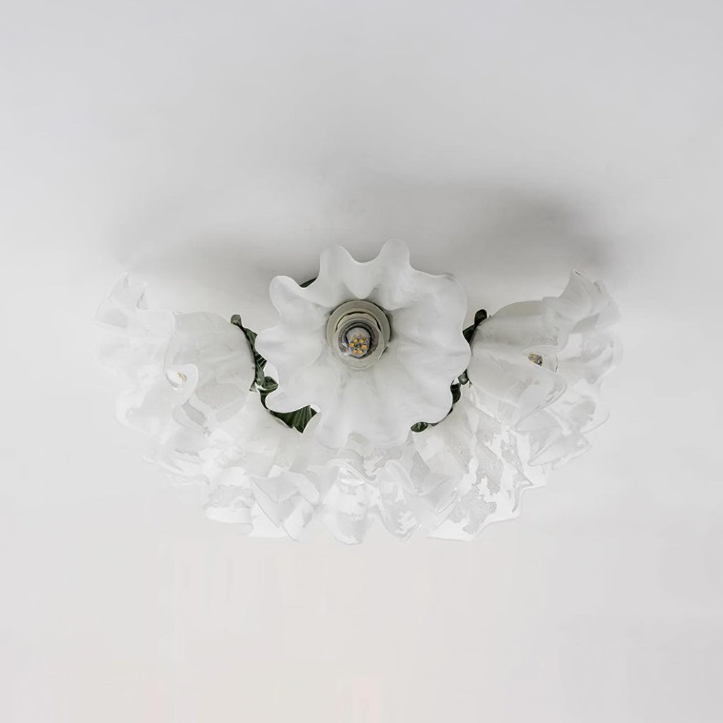 Plafonnier Pétale Nuances Ondulé Verre Floraison Élégant Floral - Neutralighting