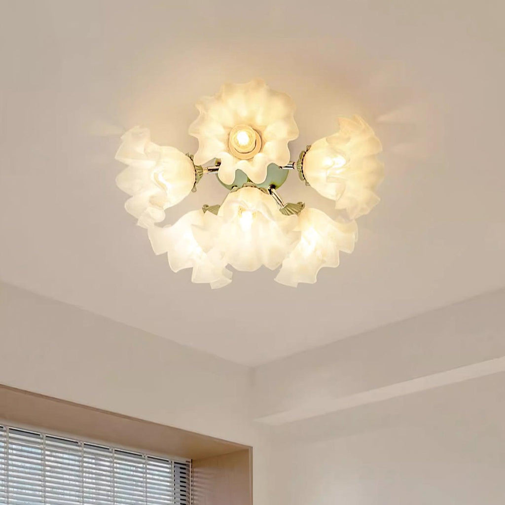 Plafonnier Pétale Nuances Ondulé Verre Floraison Élégant Floral - Neutralighting