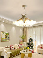 Lustra Chandelier Fleur avec Pétales et Feuilles - Neutralighting