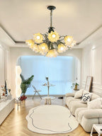 Lustra Chandelier Fleur avec Pétales et Feuilles - Neutralighting