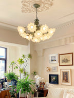 Lustra Chandelier Fleur avec Pétales et Feuilles - Neutralighting