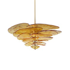 Lotus Lustre Contemporain en Verre à Feuilles Superposées - Neutralighting