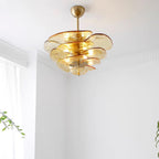 Lotus Lustre Contemporain en Verre à Feuilles Superposées - Neutralighting