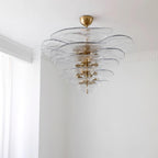 Lotus Lustre Contemporain en Verre à Feuilles Superposées - Neutralighting