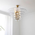 Lotus Lustre Contemporain en Verre à Feuilles Superposées - Neutralighting