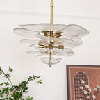 Lotus Lustre Contemporain en Verre à Feuilles Superposées - Neutralighting