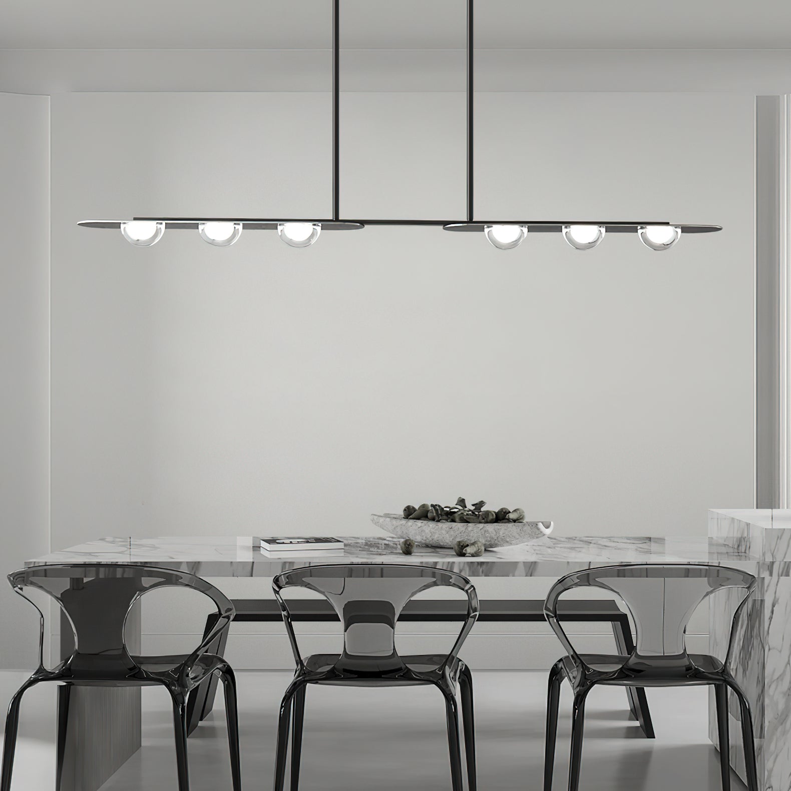 Aurora Suspension Linéaire Verre Minimaliste - Neutralighting