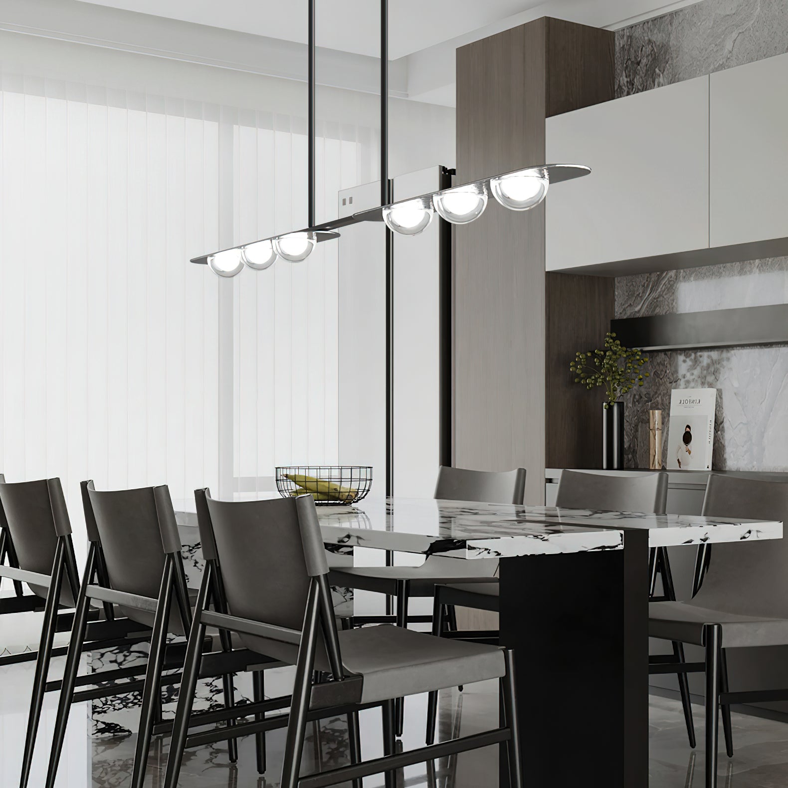Aurora Suspension Linéaire Verre Minimaliste - Neutralighting