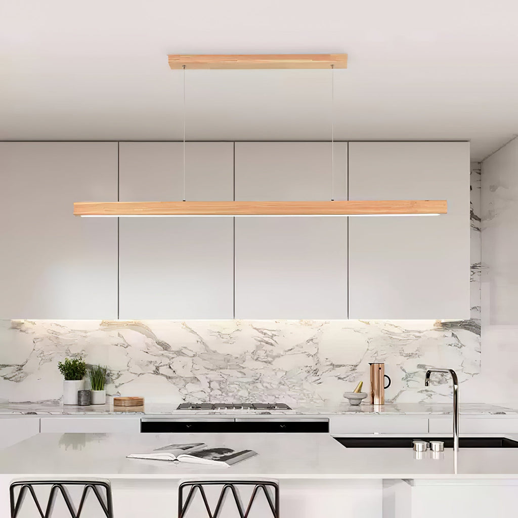 Elowen Suspension linéaire minimaliste en bois - Neutralighting