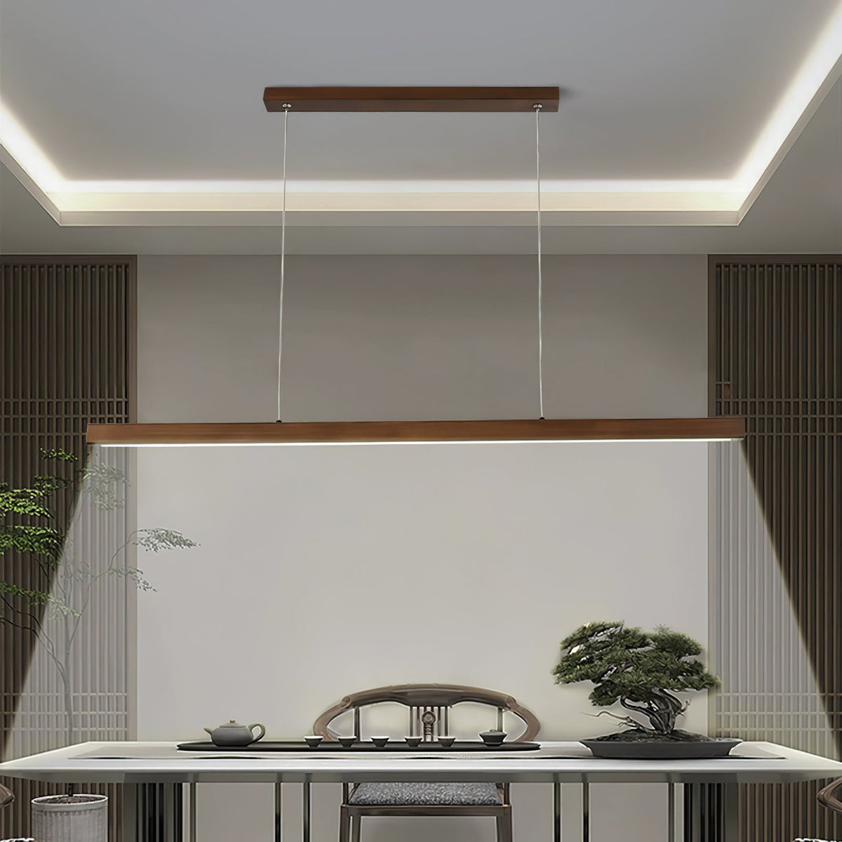 Elowen Suspension linéaire minimaliste en bois - Neutralighting