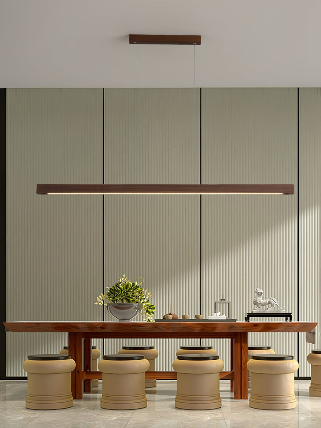 Elowen Suspension linéaire minimaliste en bois - Neutralighting