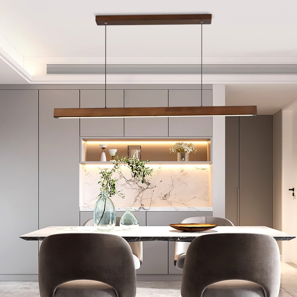 Elowen Suspension linéaire minimaliste en bois - Neutralighting