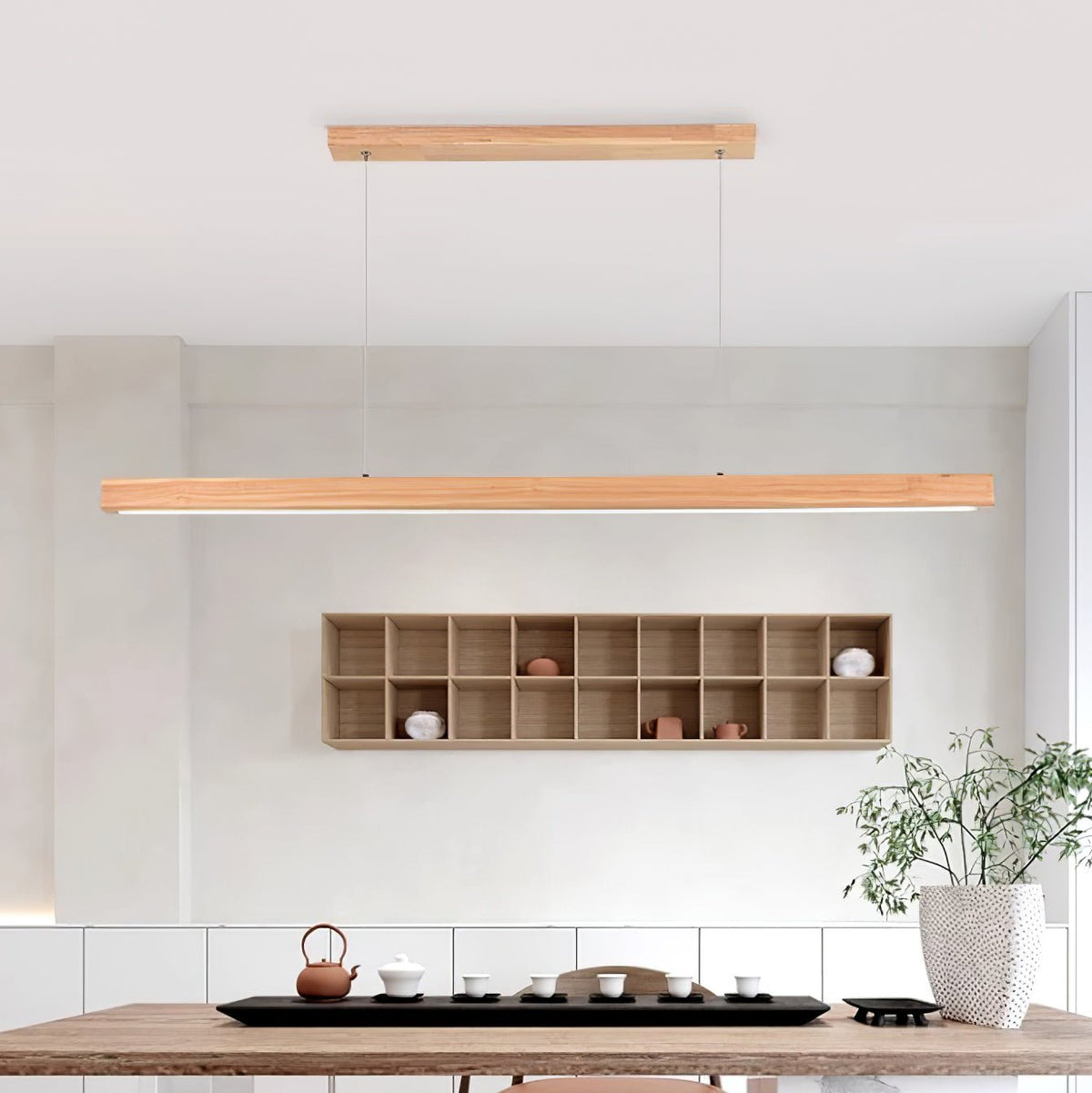 Elowen Suspension linéaire minimaliste en bois - Neutralighting