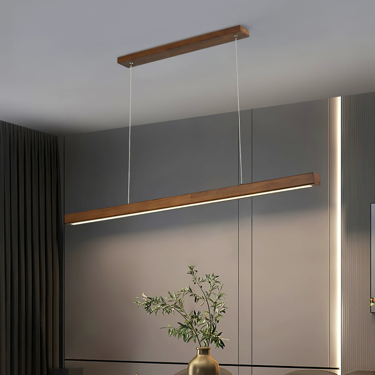Elowen Suspension linéaire minimaliste en bois - Neutralighting