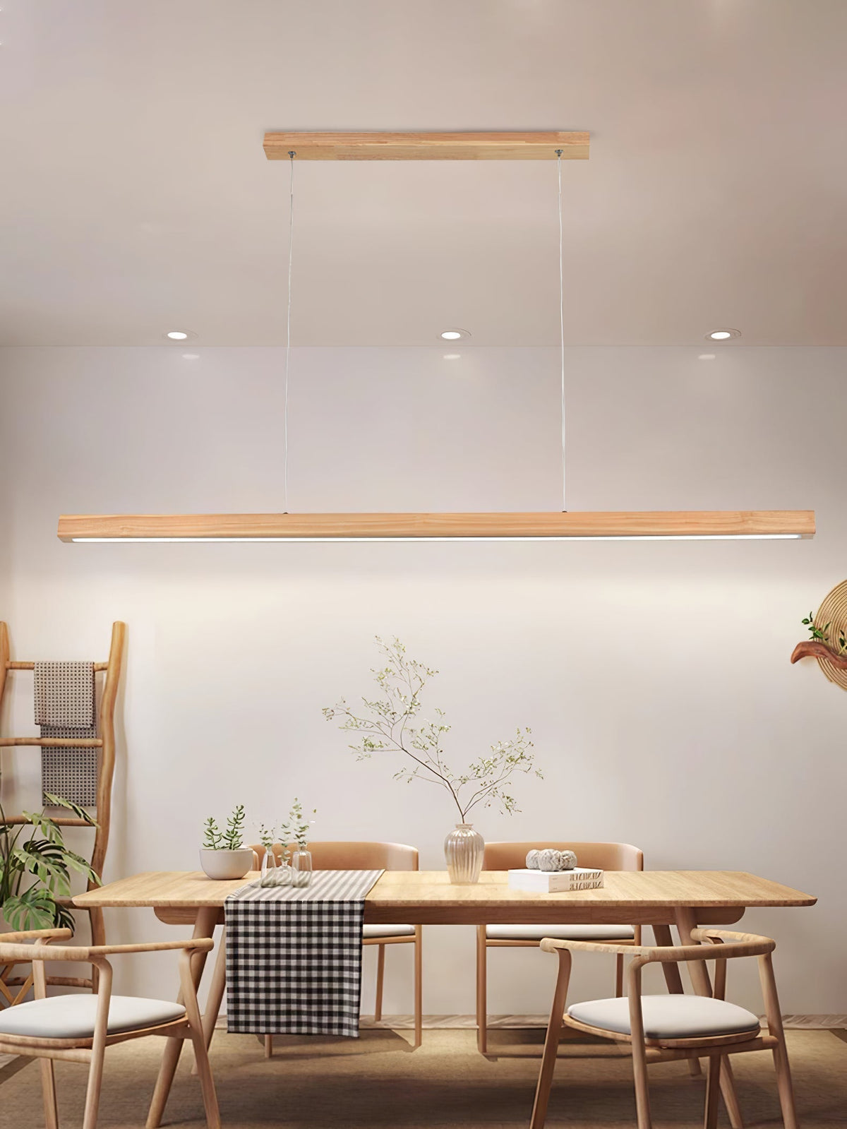 Elowen Suspension linéaire minimaliste en bois - Neutralighting