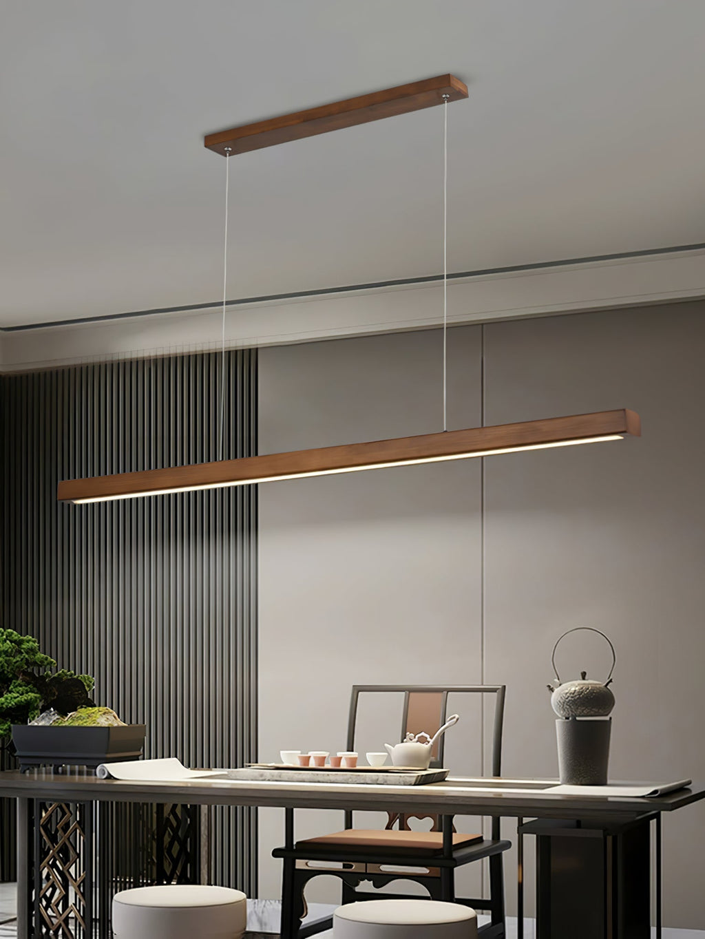 Elowen Suspension linéaire minimaliste en bois - Neutralighting