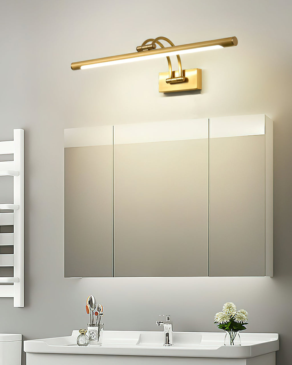 Fergus Applique Murale Linéaire Coiffeuse Laiton - Neutralighting