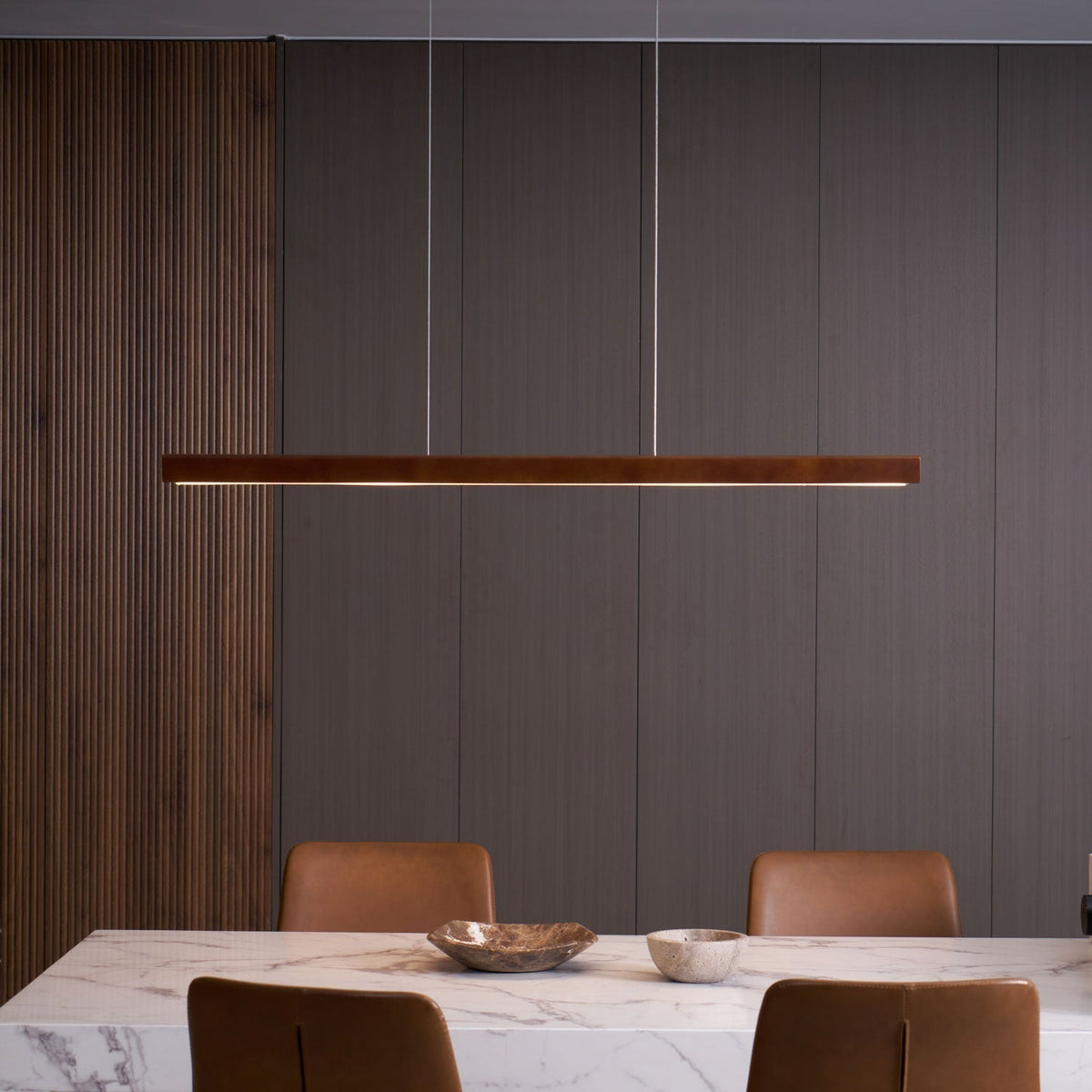 Elowen Suspension linéaire minimaliste en bois - Neutralighting