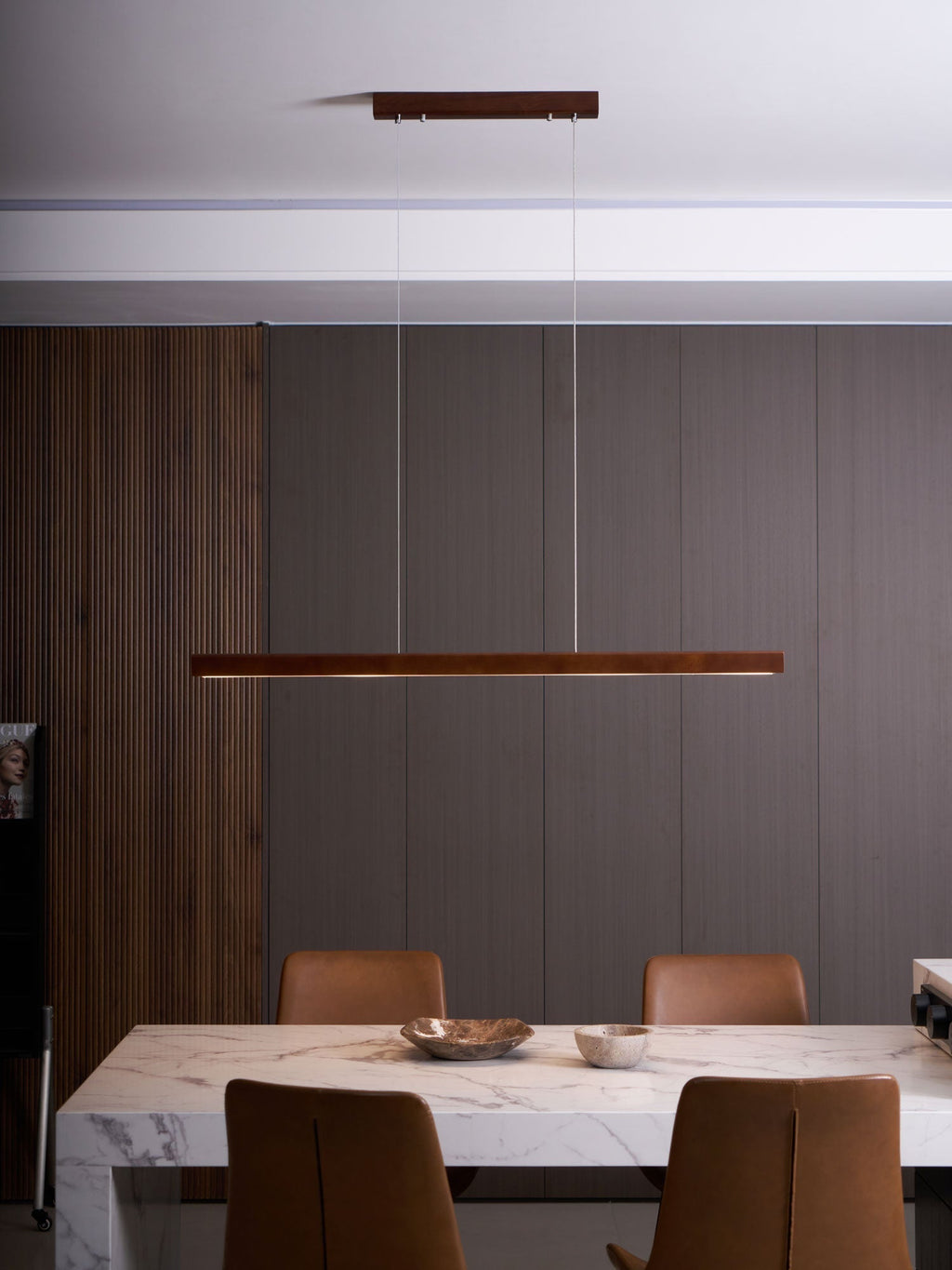 Elowen Suspension linéaire minimaliste en bois - Neutralighting