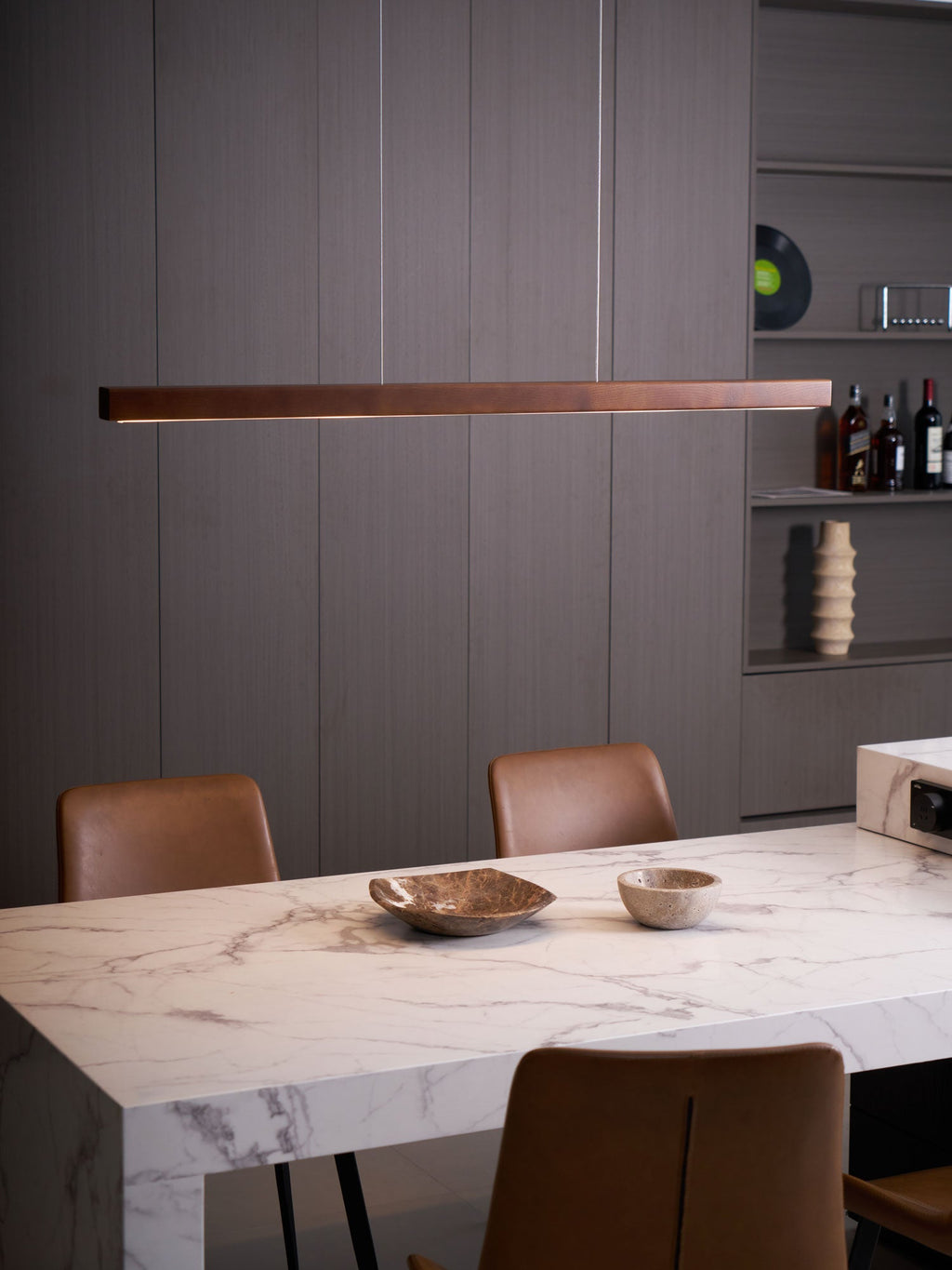 Elowen Suspension linéaire minimaliste en bois - Neutralighting