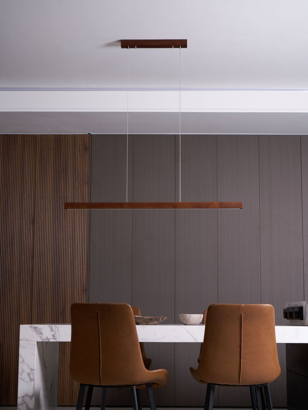 Elowen Suspension linéaire minimaliste en bois - Neutralighting