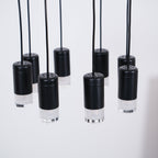 Lustra Chandelier Lignes Noir Structure Métallique LED - Neutralighting