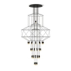 Lustra Chandelier Lignes Noir Structure Métallique LED - Neutralighting