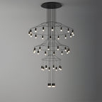Lustra Chandelier Lignes Noir Structure Métallique LED - Neutralighting