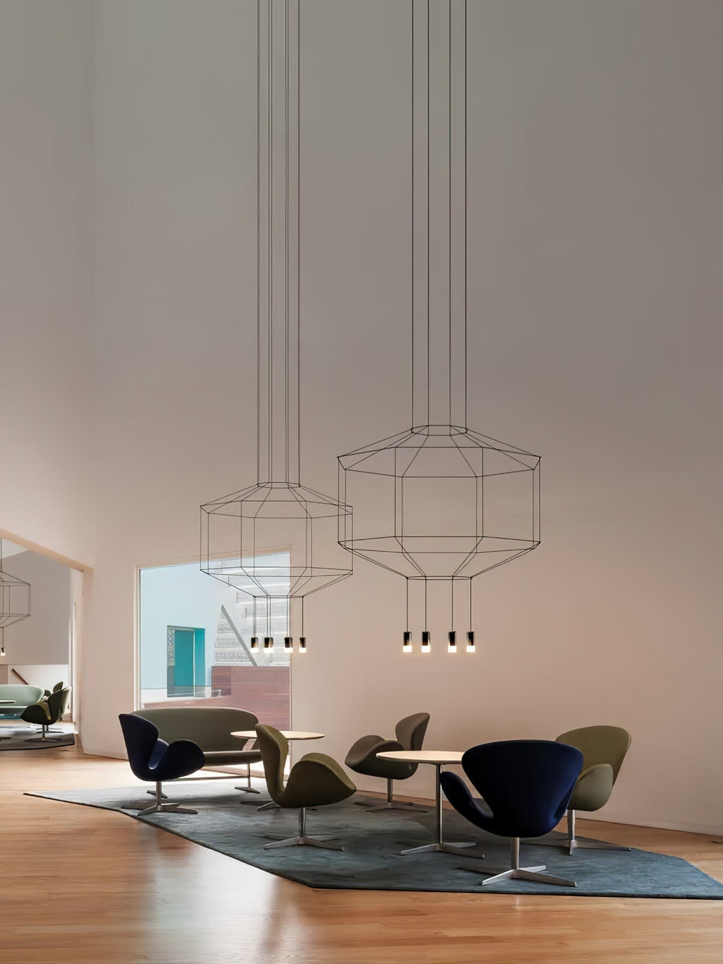 Lustra Lampe Pendante Géométrique en Fil Noir LED - Neutralighting