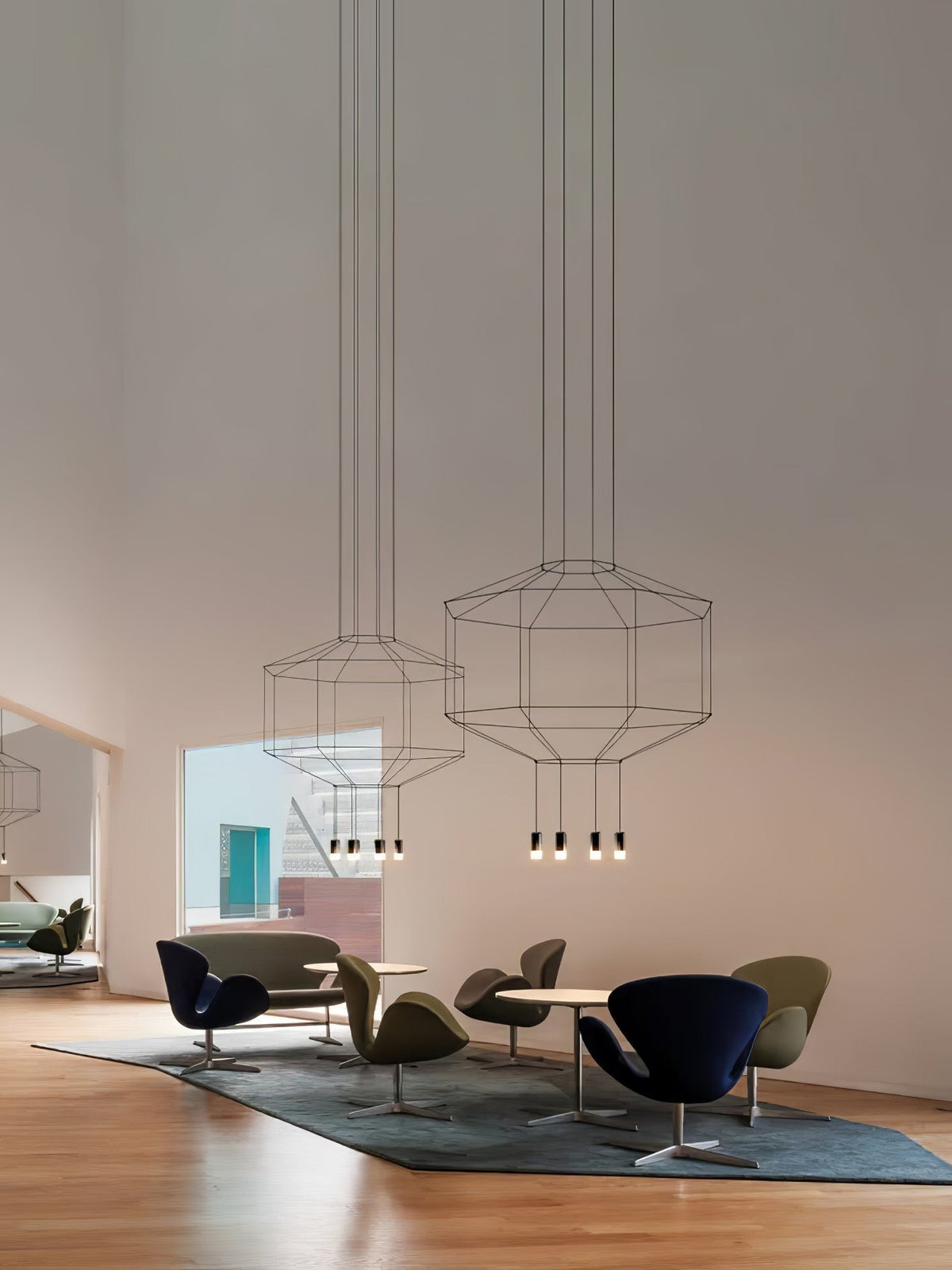 Lustra Lampe Pendante Géométrique en Fil Noir LED - Neutralighting