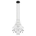 Lustra Chandelier Lignes Noir Structure Métallique LED - Neutralighting