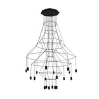 Lustra Chandelier Lignes Noir Structure Métallique LED - Neutralighting