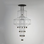 Lustra Chandelier Lignes Noir Structure Métallique LED - Neutralighting