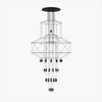 Lustra Chandelier Lignes Noir Structure Métallique LED - Neutralighting