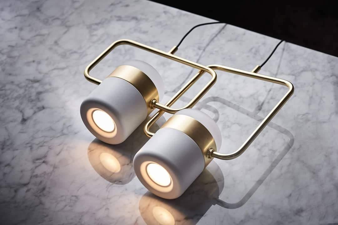 Solara Suspension Ajustable en Verre avec Laiton - Neutralighting