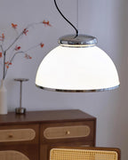 Lita Suspension Lampe Dôme en Verre Bordure Chrome - Neutralighting