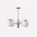 Chandelier Bras Courbés en Chrome avec Abat-jours en Globe Givré - Neutralighting