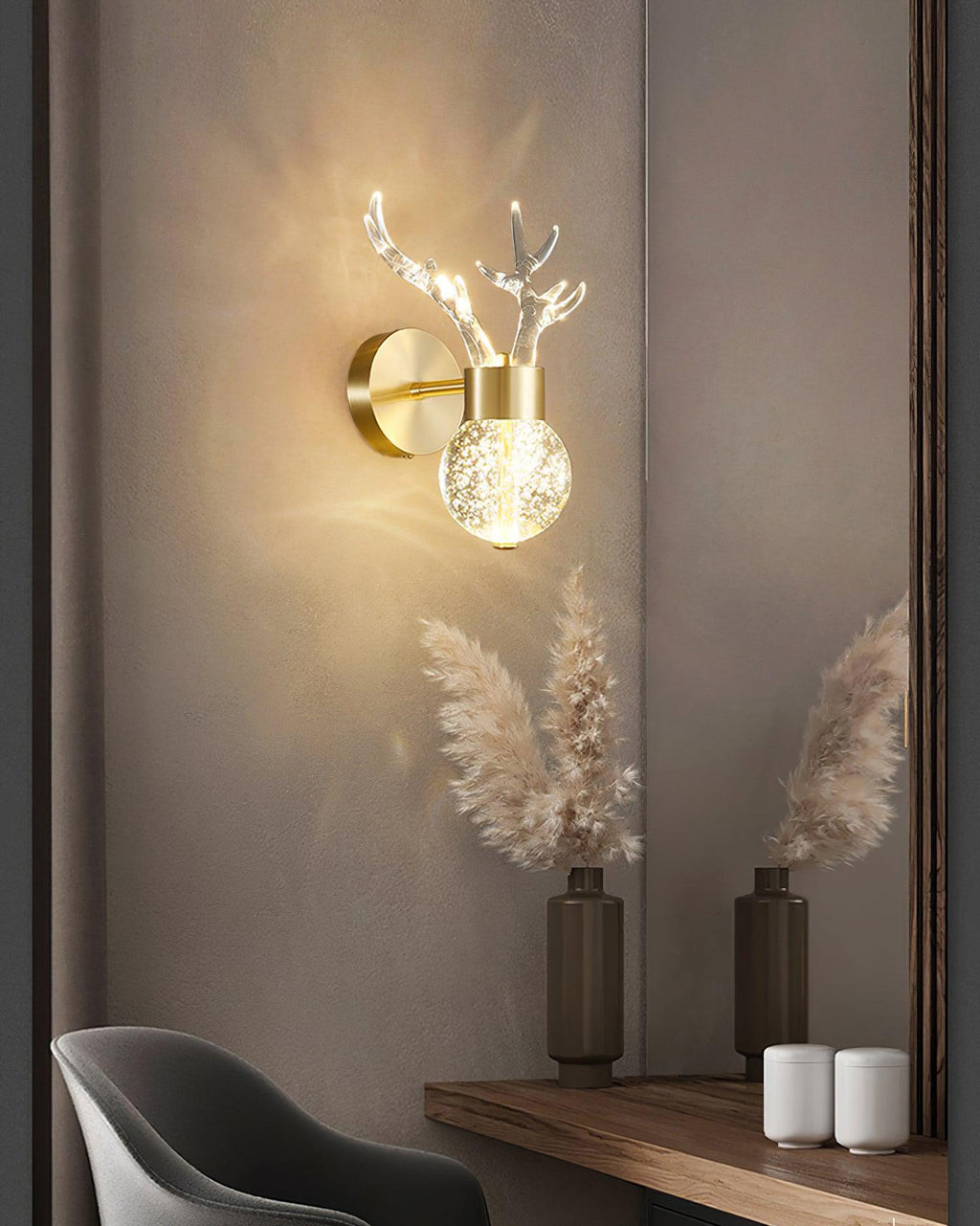Timber Lampe Murale en Cristal de Cerf de Luxe Postmoderne - Neutralighting