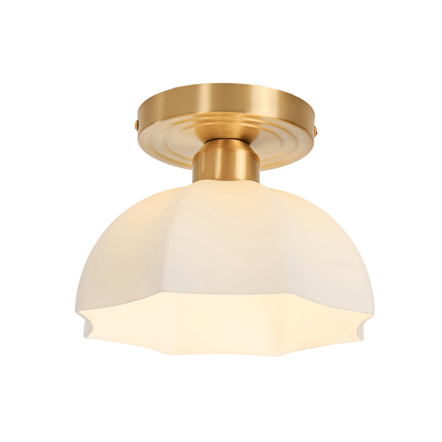 Avelin Plafonnier encastré avec base en laiton et verre opale - Neutralighting