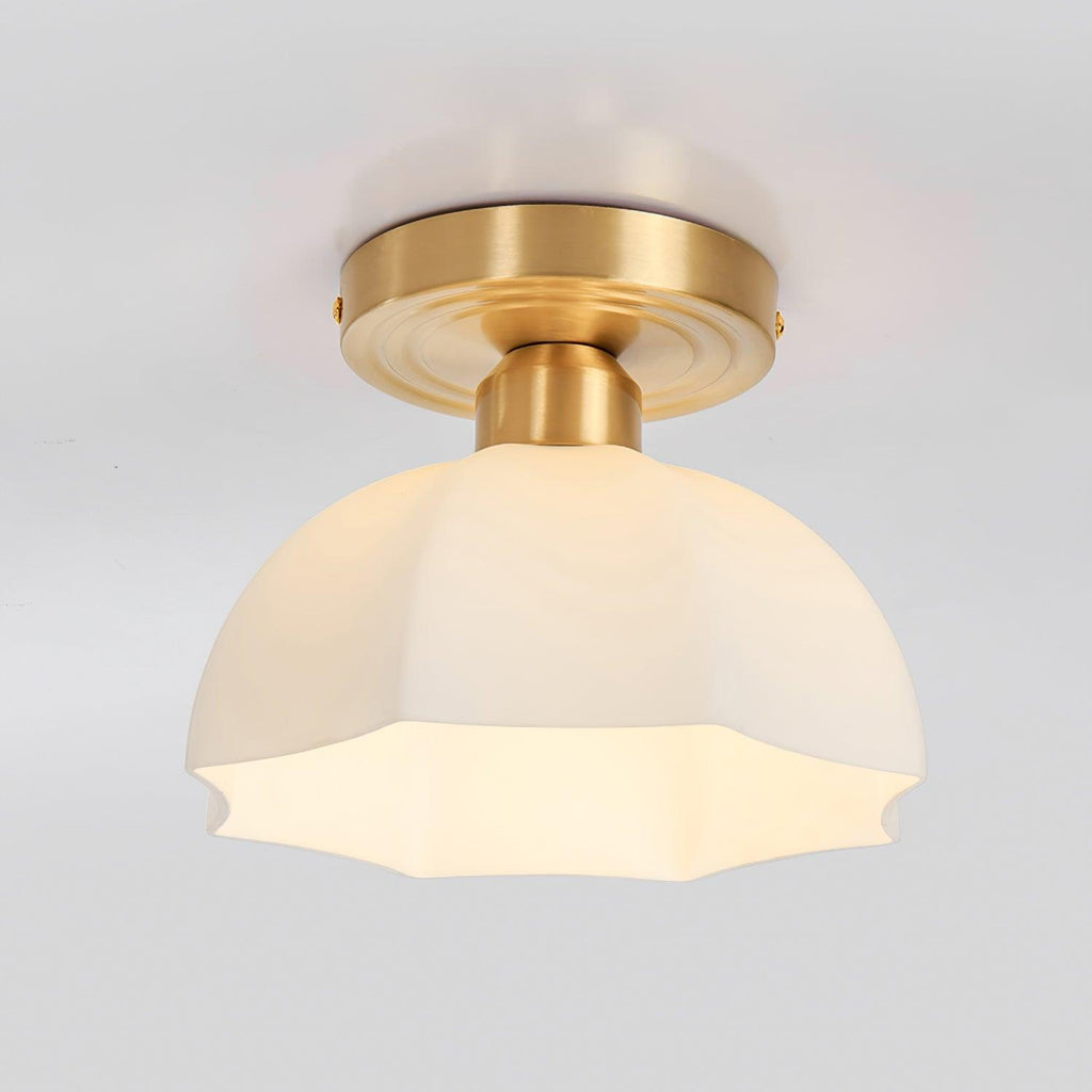 Avelin Plafonnier encastré avec base en laiton et verre opale - Neutralighting