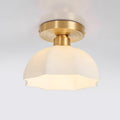 Avelin Plafonnier encastré avec base en laiton et verre opale - Neutralighting