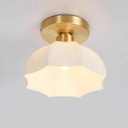 Avelin Plafonnier encastré avec base en laiton et verre opale - Neutralighting